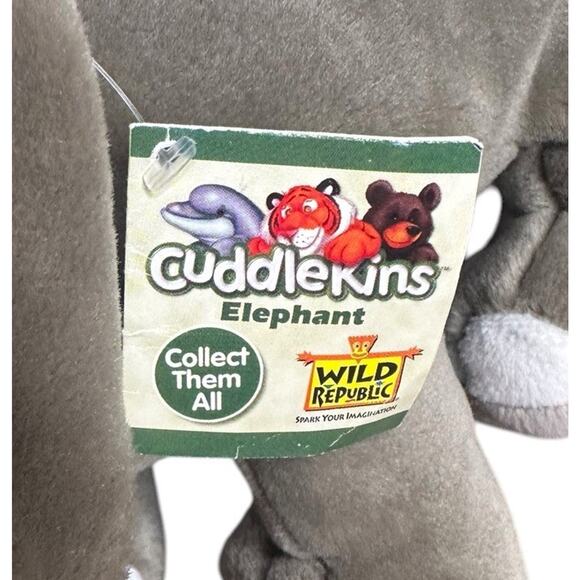 Vintage Cuddlekins Wild Republic 2003 Stuffed Plush 12" Elephant Gray 80084 - Picture 4 of 12